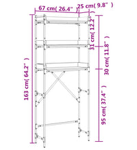 Waschmaschinenregal Schwarz 67x25x163 cm Holzwerkstoff
