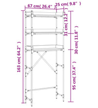 Waschmaschinenregal Räuchereiche 67x25x163 cm Holzwerkstoff