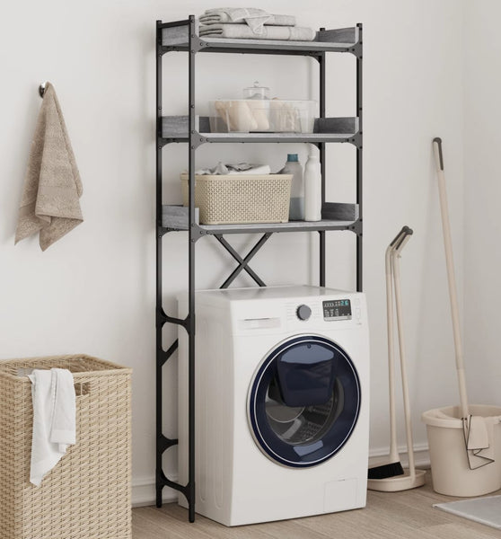 Waschmaschinenregal Grau Sonoma 67x25x163 cm Holzwerkstoff