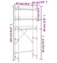 Waschmaschinenregal Braun Eichen-Optik 67x25x163 cm