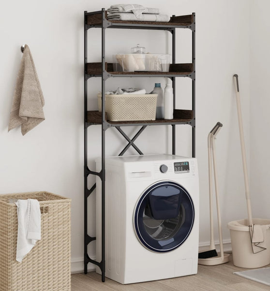 Waschmaschinenregal Braun Eichen-Optik 67x25x163 cm