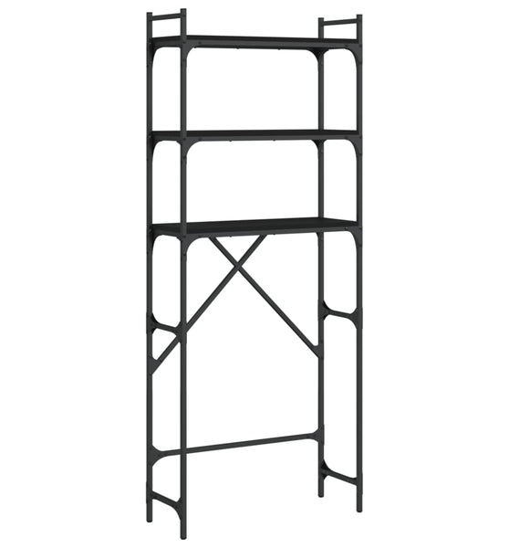 Waschmaschinenregal Schwarz 67x25x163 cm Holzwerkstoff