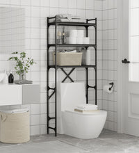 Waschmaschinenregal Schwarz 67x25x163 cm Holzwerkstoff