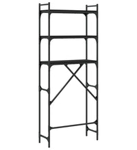 Waschmaschinenregal Schwarz 67x25x163 cm Holzwerkstoff