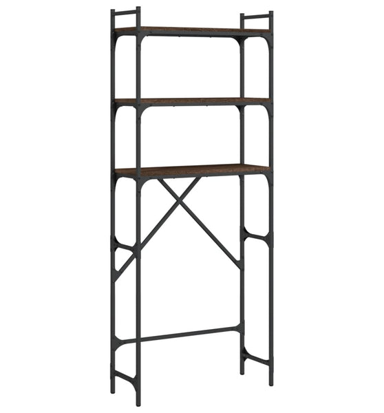Waschmaschinenregal Braun Eichen-Optik 67x25x163 cm