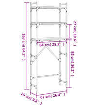 Waschmaschinenregal Braun Eichen-Optik 67x25x163 cm