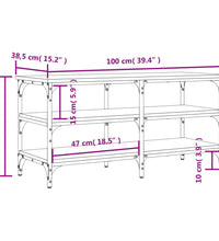 Schuhbank Räuchereiche 100x38,5x49 cm Holzwerkstoff