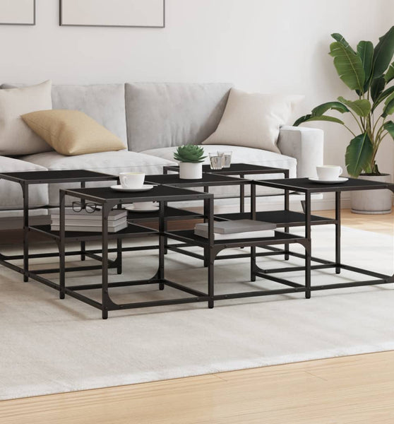 Couchtisch Schwarz 121x121x40 cm Holzwerkstoff