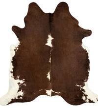 Teppich Echtes Rindsleder Braun und Weiß 180x220 cm
