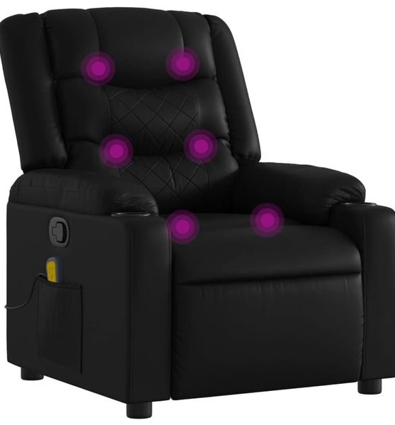 Massagesessel Schwarz Kunstleder