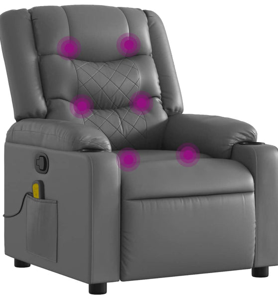 Massagesessel Grau Kunstleder