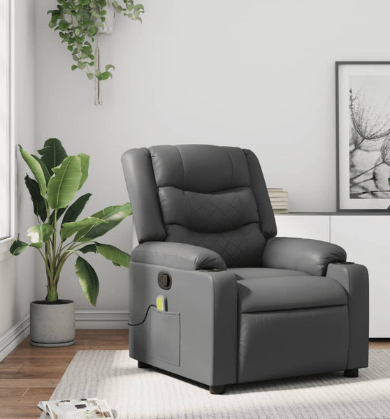 Massagesessel Grau Kunstleder