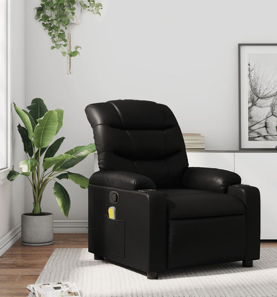 Massagesessel Schwarz Kunstleder