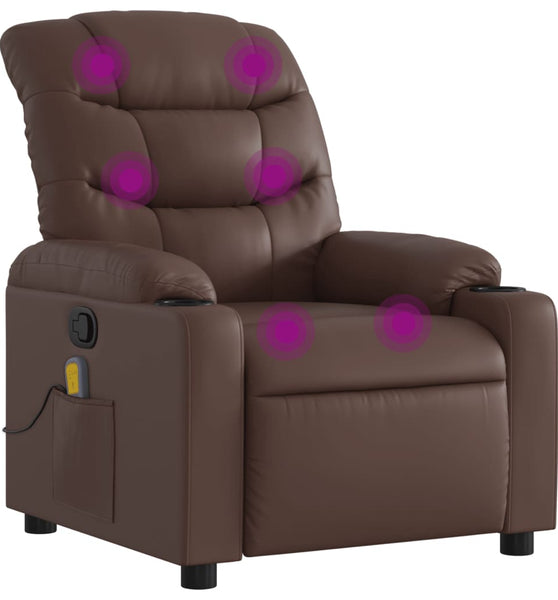 Massagesessel Braun Kunstleder