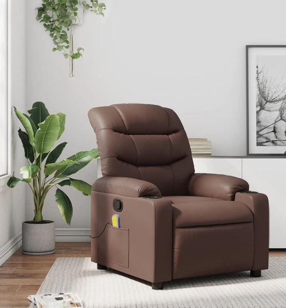 Massagesessel Braun Kunstleder