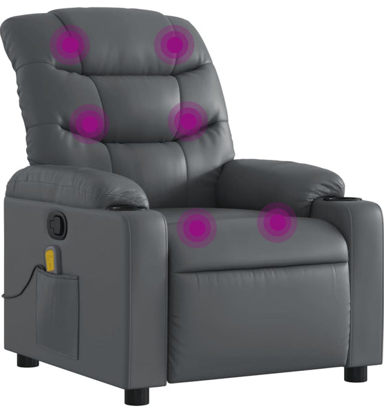 Massagesessel Grau Kunstleder