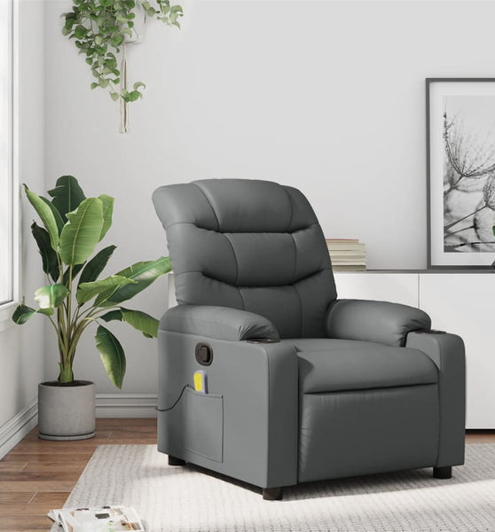 Massagesessel Grau Kunstleder