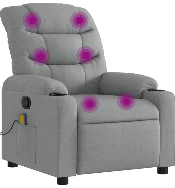 Massagesessel Hellgrau Stoff
