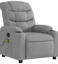 Massagesessel Hellgrau Stoff