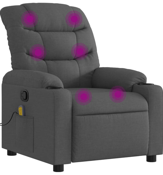 Massagesessel Dunkelgrau Stoff