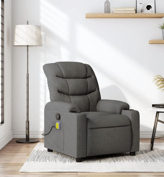 Massagesessel Dunkelgrau Stoff