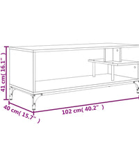 TV-Schrank Braun Eichen-Optik 102x40x41 cm Holzwerkstoff Stahl