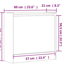 Schuhregal Sonoma-Eiche 60x21x57 cm Holzwerkstoff