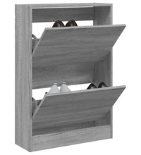 Schuhschrank Grau Sonoma 60x21x87,5 cm Holzwerkstoff