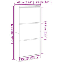 Schuhschrank Weiß 60x21x125,5 cm Holzwerkstoff