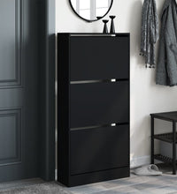 Schuhschrank Schwarz 60x21x125,5 cm Holzwerkstoff