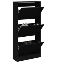 Schuhschrank Schwarz 60x21x125,5 cm Holzwerkstoff