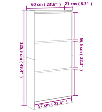 Schuhschrank Sonoma-Eiche 60x21x125,5 cm Holzwerkstoff