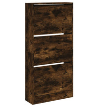 Schuhschrank Räuchereiche 60x21x125,5 cm Holzwerkstoff