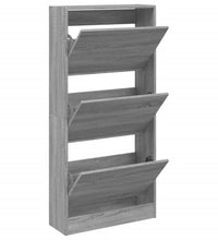 Schuhschrank Grau Sonoma 60x21x125,5 cm Holzwerkstoff