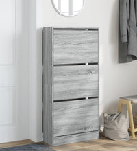 Schuhschrank Grau Sonoma 60x21x125,5 cm Holzwerkstoff