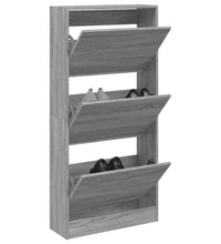 Schuhschrank Grau Sonoma 60x21x125,5 cm Holzwerkstoff