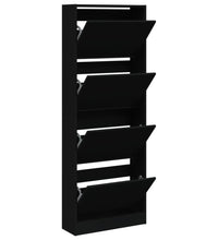 Schuhschrank Schwarz 60x21x163,5 cm Holzwerkstoff