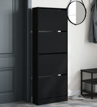 Schuhschrank Schwarz 60x21x163,5 cm Holzwerkstoff