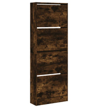 Schuhschrank Räuchereiche 60x21x163,5 cm Holzwerkstoff