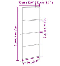 Schuhschrank Räuchereiche 60x21x163,5 cm Holzwerkstoff