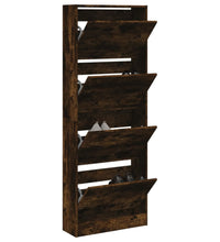 Schuhschrank Räuchereiche 60x21x163,5 cm Holzwerkstoff