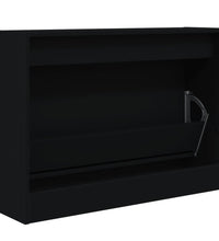 Schuhschrank Schwarz 80x21x57 cm Holzwerkstoff