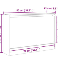 Schuhschrank Grau Sonoma 80x21x57 cm Holzwerkstoff