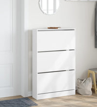 Schuhschrank Weiß 80x21x125,5 cm Holzwerkstoff