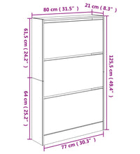 Schuhschrank Weiß 80x21x125,5 cm Holzwerkstoff
