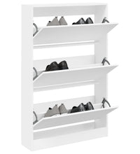 Schuhschrank Weiß 80x21x125,5 cm Holzwerkstoff