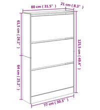Schuhschrank Betongrau 80x21x125,5 cm Holzwerkstoff