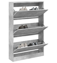 Schuhschrank Betongrau 80x21x125,5 cm Holzwerkstoff