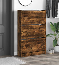 Schuhschrank Räuchereiche 80x21x125,5 cm Holzwerkstoff