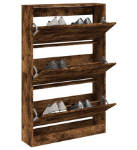 Schuhschrank Räuchereiche 80x21x125,5 cm Holzwerkstoff